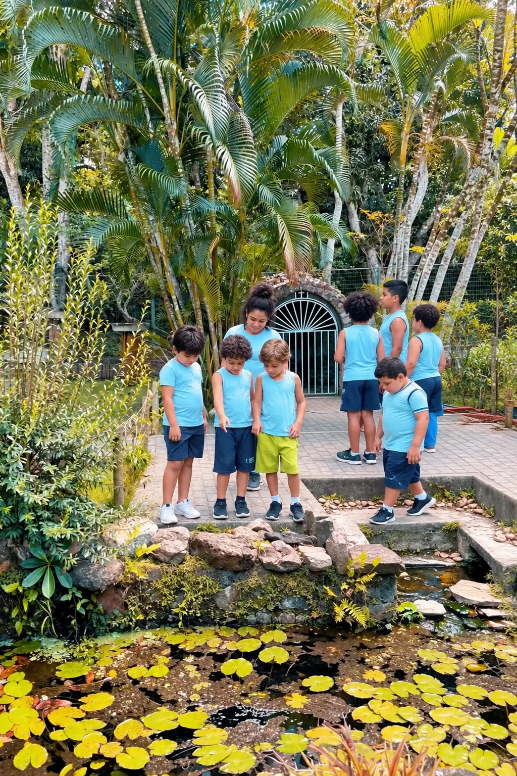 Alunos no passeio a um parque